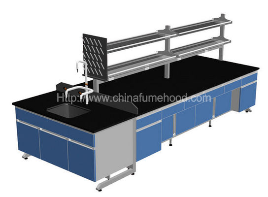 Guter Preis 3000x1500x850mm Laborinsel-Bank mit justierbaren hölzernen Stehkabinetten Online