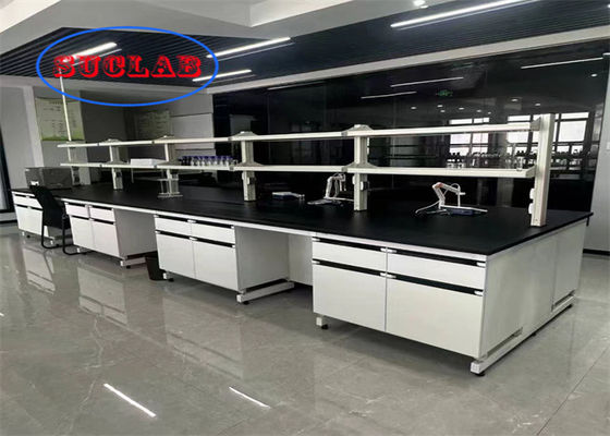 Guter Preis Chemielabor Arbeitsbank Edelstahl PP Stahl feuerfest Laborarbeitstisch Hersteller mit mehreren Schränken Online