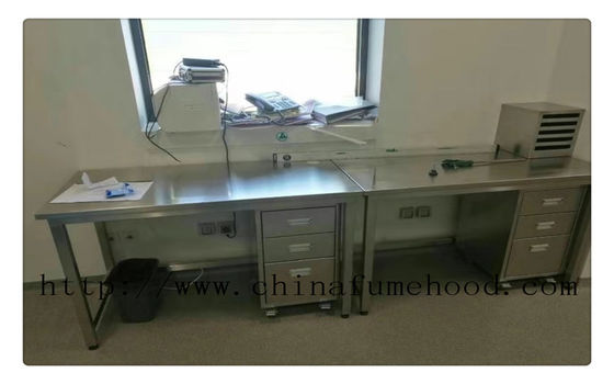 Guter Preis Allgemeine Bank-Spitze der L3000mm-Edelstahl-Einzelarbeit-Edelstahl-Labormöbel-Oberflächenstabilisierungs-1.2mm Online