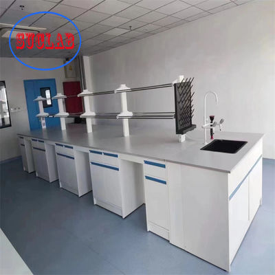 Guter Preis Chemie-Labor-Bänke Labormöbel Hersteller Reagenzregale Kaltgewalzte Stahl-Labor-Bänke mit verstellbarem Glasregal Online