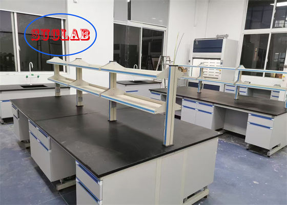 Guter Preis Chemielabor Arbeitsbank Laborarbeitsplatz mit chemisch-beständigem Laminat und feuerbeständigem Stahlrahmen Online